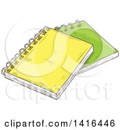 Clipart Of Sketched Spiral Notebooks Royalty Free Vector Illustration