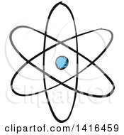 Clipart Of A Sketched Atom Royalty Free Vector Illustration by Vector Tradition SM