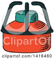 Clipart Of A Sketched Science Burner Royalty Free Vector Illustration