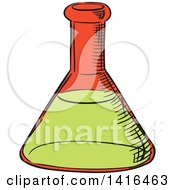 Poster, Art Print Of Sketched Science Flask