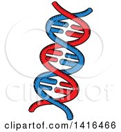 Poster, Art Print Of Sketched Dna Strand