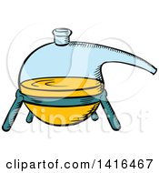 Clipart Of A Sketched Science Distiller Royalty Free Vector Illustration