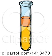 Clipart Of A Sketched Test Tube Royalty Free Vector Illustration by Vector Tradition SM