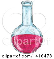 Clipart Of A Sketched Science Flask Royalty Free Vector Illustration by Vector Tradition SM
