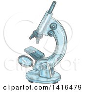 Clipart Of A Sketched Microscope Royalty Free Vector Illustration by Vector Tradition SM