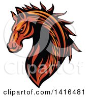 Poster, Art Print Of Tough Orange Or Brown Horse Head