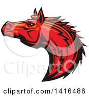 Poster, Art Print Of Tough Red Horse Head