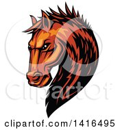 Poster, Art Print Of Tough Orange Or Brown Horse Head