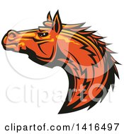 Poster, Art Print Of Tough Orange Or Brown Horse Head