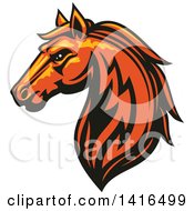 Poster, Art Print Of Tough Orange Or Brown Horse Head