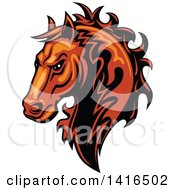 Poster, Art Print Of Tough Orange Or Brown Horse Head