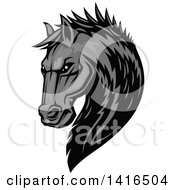 Poster, Art Print Of Tough Gray Horse Head