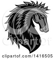 Clipart Of A Tough Gray Horse Head Royalty Free Vector Illustration by Vector Tradition SM