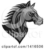 Poster, Art Print Of Tough Gray Horse Head