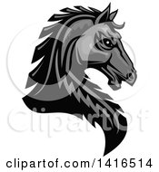 Poster, Art Print Of Tough Gray Horse Head