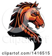 Poster, Art Print Of Tough Orange Or Brown Horse Head