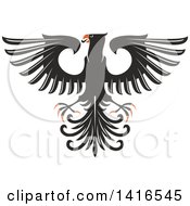 Black White And Orange Heraldic Eagle