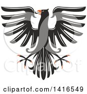 Poster, Art Print Of Black White And Orange Heraldic Eagle