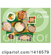 Poster, Art Print Of Table With Korean Cuisine And Text