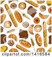 Poster, Art Print Of Seamless Background Pattern Of Baked Goods