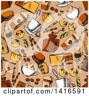 Clipart Of A Seamless Background Pattern Of Sweets Royalty Free Vector Illustration