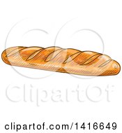 Poster, Art Print Of Sketched Loaf Of Baguette Bread