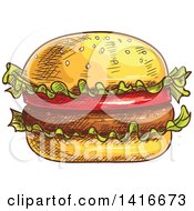 Poster, Art Print Of Sketched Hamburger