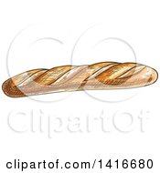 Clipart Of A Sketched Loaf Of Baguette Bread Royalty Free Vector Illustration by Vector Tradition SM