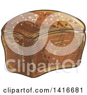 Clipart Of A Sketched Loaf Of Bread Royalty Free Vector Illustration by Vector Tradition SM