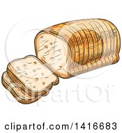 Poster, Art Print Of Sketched Loaf Of Sliced Bread