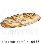 Poster, Art Print Of Sketched Loaf Of French Bread