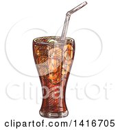 Poster, Art Print Of Sketched Glass Of Soda
