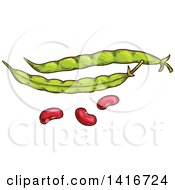 Clipart Of Sketched Beans Royalty Free Vector Illustration by Vector Tradition SM
