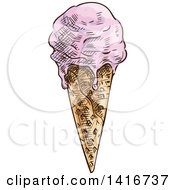 Poster, Art Print Of Sketched Ice Cream Cone