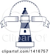 Poster, Art Print Of Blue And White Lighthouse Design