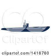 Poster, Art Print Of Navy Blue Submarine