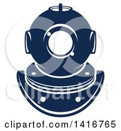 Poster, Art Print Of Navy Blue Diving Helmet