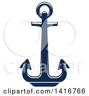 Poster, Art Print Of Navy Blue Nautical Anchor