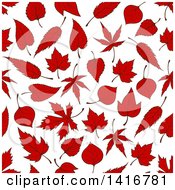 Clipart Of A Seamless Background Pattern Of Leaves Royalty Free Vector Illustration