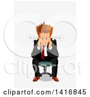 Poster, Art Print Of Furious White Business Man Sitting In A Chair