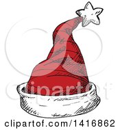 Poster, Art Print Of Sketched Santa Hat