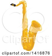 Clipart Of A Saxophone Royalty Free Vector Illustration by Vector Tradition SM