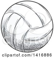 Poster, Art Print Of Sketched Volleyball