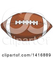Clipart Of A Sketched American Football Royalty Free Vector Illustration by Vector Tradition SM
