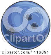Clipart Of A Sketched Bowling Ball Royalty Free Vector Illustration