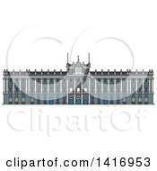 Poster, Art Print Of Sketched Spain Landmark Royal Palace In Madrid