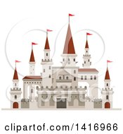 Clipart Of A Castle Royalty Free Vector Illustration by Vector Tradition SM