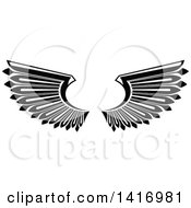 Poster, Art Print Of Pair Of Black And White Wings