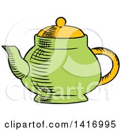 Poster, Art Print Of Sketched Tea Pot