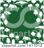 Clipart Of A Border Of White Trees On Green Royalty Free Vector Illustration by Vector Tradition SM